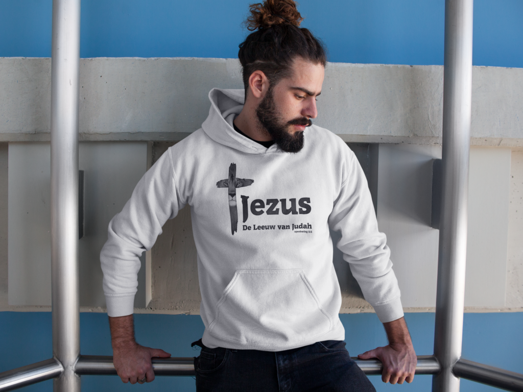 Jezus is de Leeuw van Judah heren hoodie 