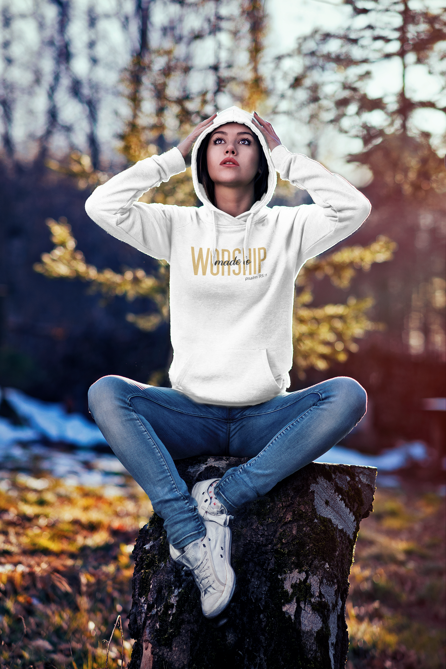 Made to worship - Christelijke Dames hoodie biokatoen