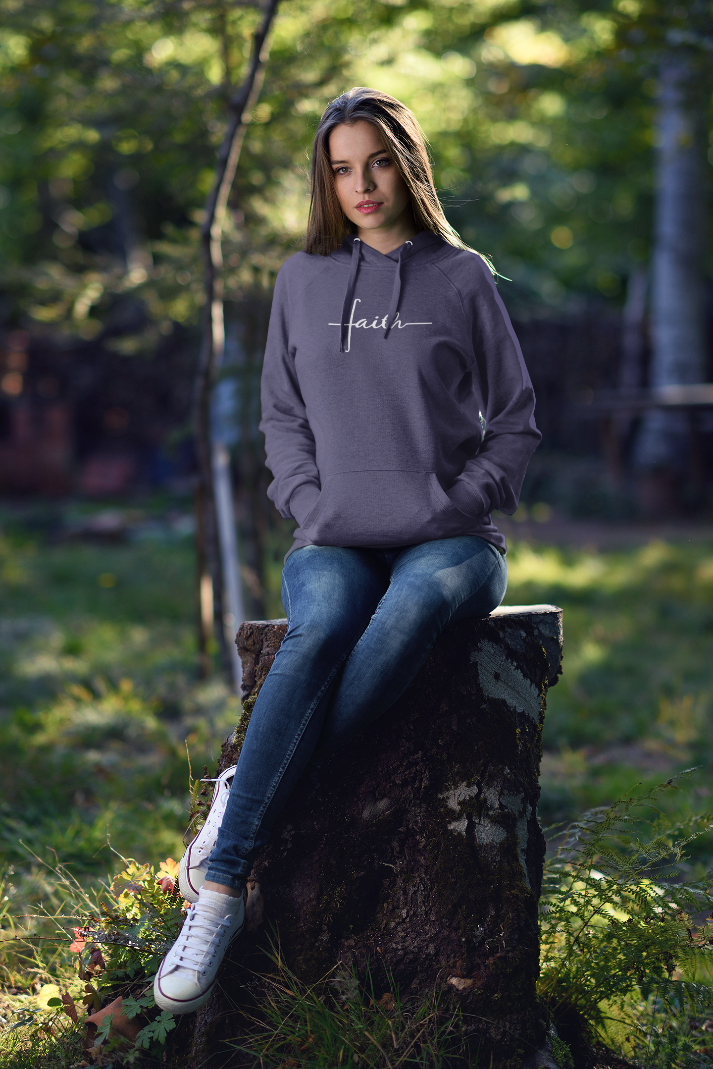 Faith letters - Christelijke Dames hoodie biokatoen