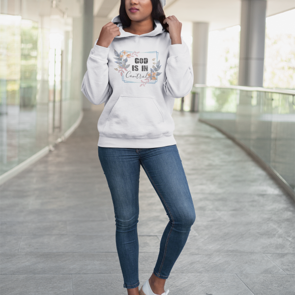 God is in Control – Christelijke Dames hoodie biokatoen