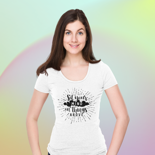 Set your mind on things above - Christelijk Boot-hals dames t-shirt