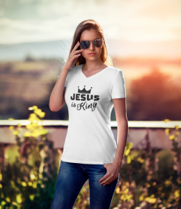 Christelijk dames V-hals shirt King Jesus