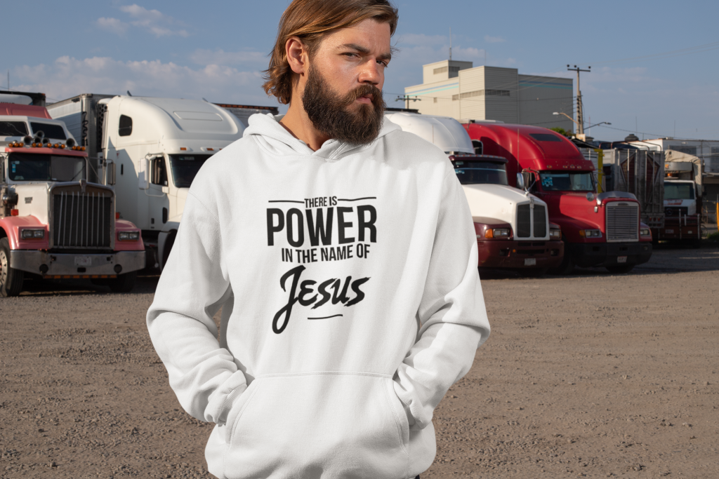 There is power in the name of Jesus - christelijke heren hoodie