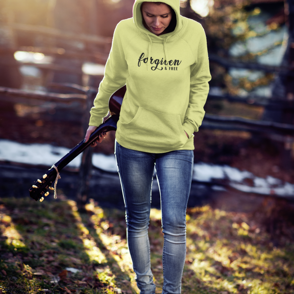 Forgiven & Free - Christelijke Dames hoodie biokatoen