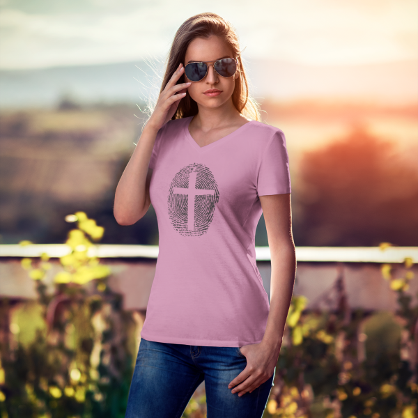 DNA of God – Christelijk dames V-hals shirt