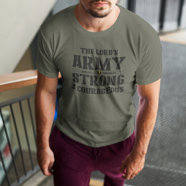 The Lord's army, strong & Courageous - Christelijk heren T-shirt