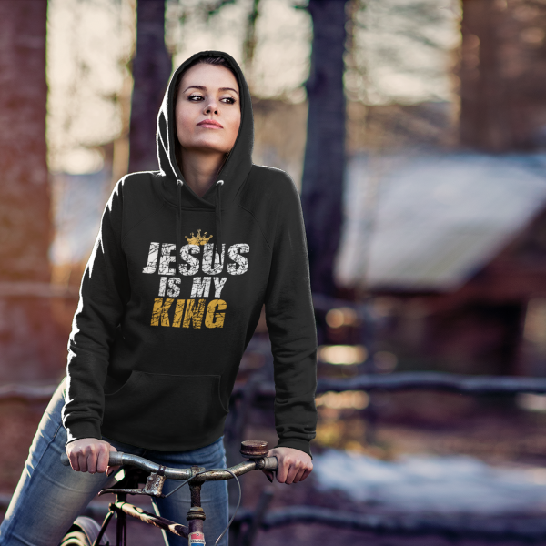 Jesus is my King - Christelijke Dames hoodie biokatoen