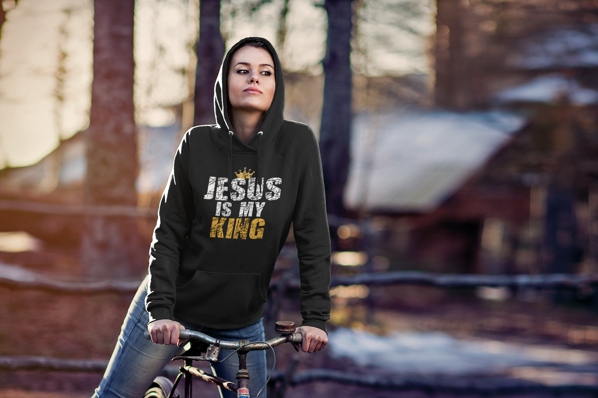 Jesus is my King - Christelijke Dames hoodie biokatoen