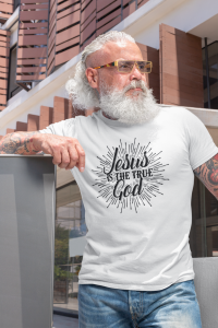 Jesus is the true God – Christelijk heren T-shirt