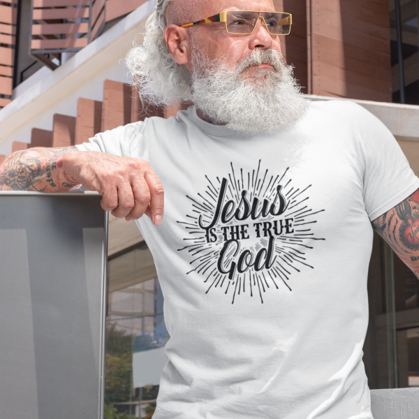 Jesus is the true God – Christelijk heren T-shirt