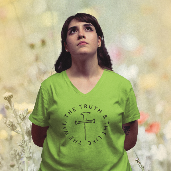 The way, the truth, the life- plus size Dames V-hals T-shirt