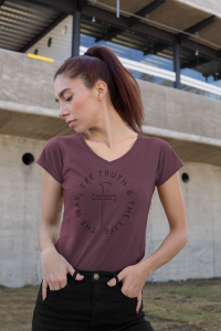 Way, Life, Truth - Christelijk dames V-hals shirt