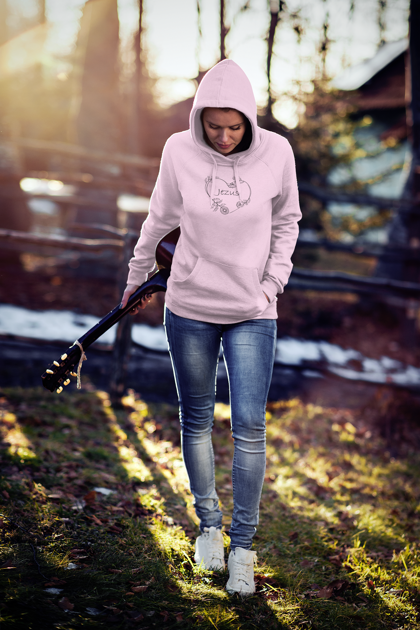 Jezus hart - Christelijke dames premium hoodie