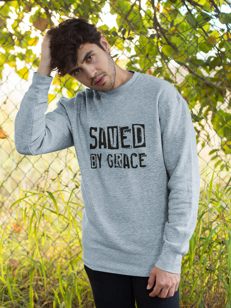 Christelijke Heren sweater - Saved by Grace