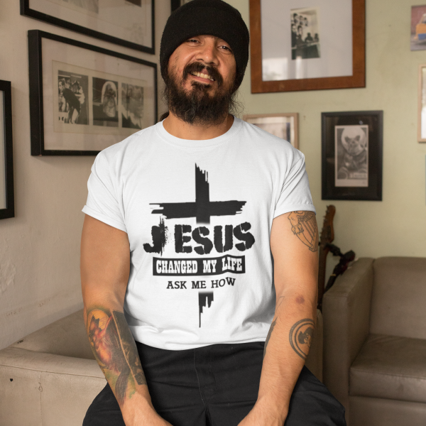 Jesus changed my life - Christelijk heren T-shirt