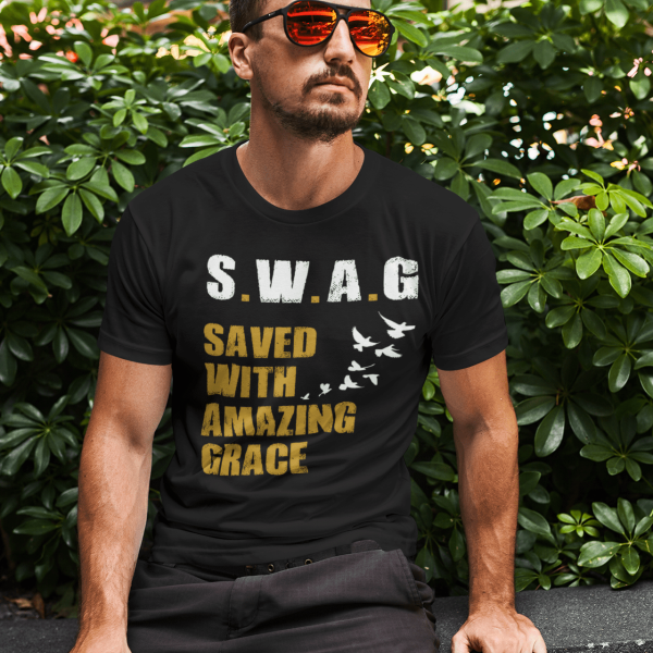 Saved with amazing Grace - SWAG - Christelijk heren T-shirt