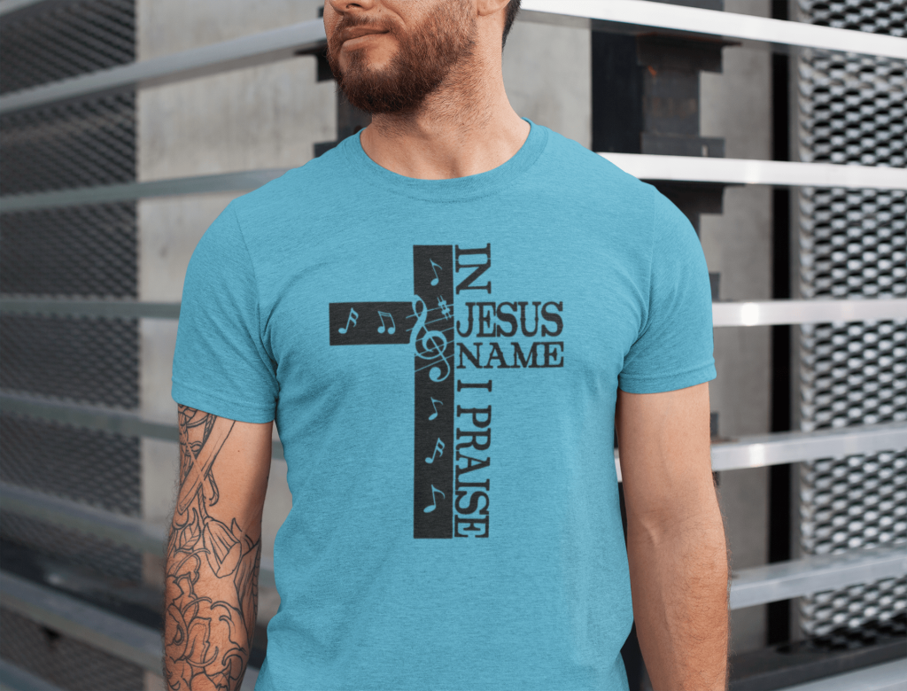 In Jesus name i praise- Christelijk heren T-shirt