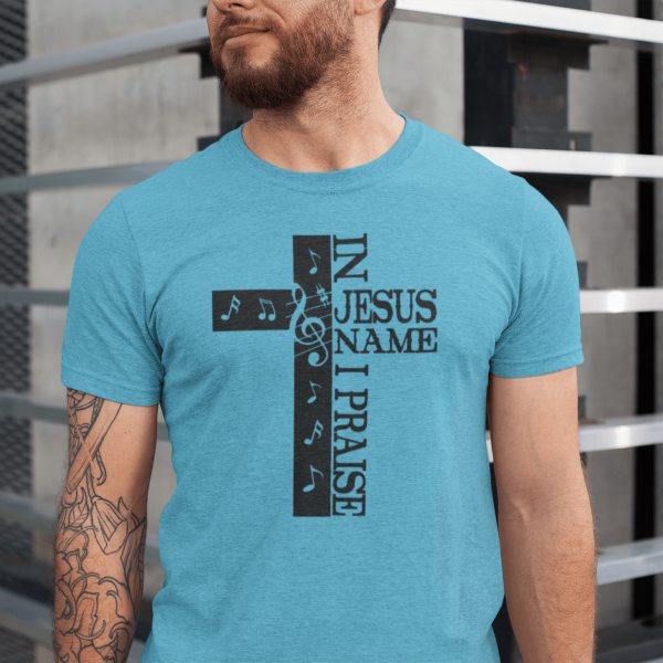 In Jesus name i praise- Christelijk heren T-shirt