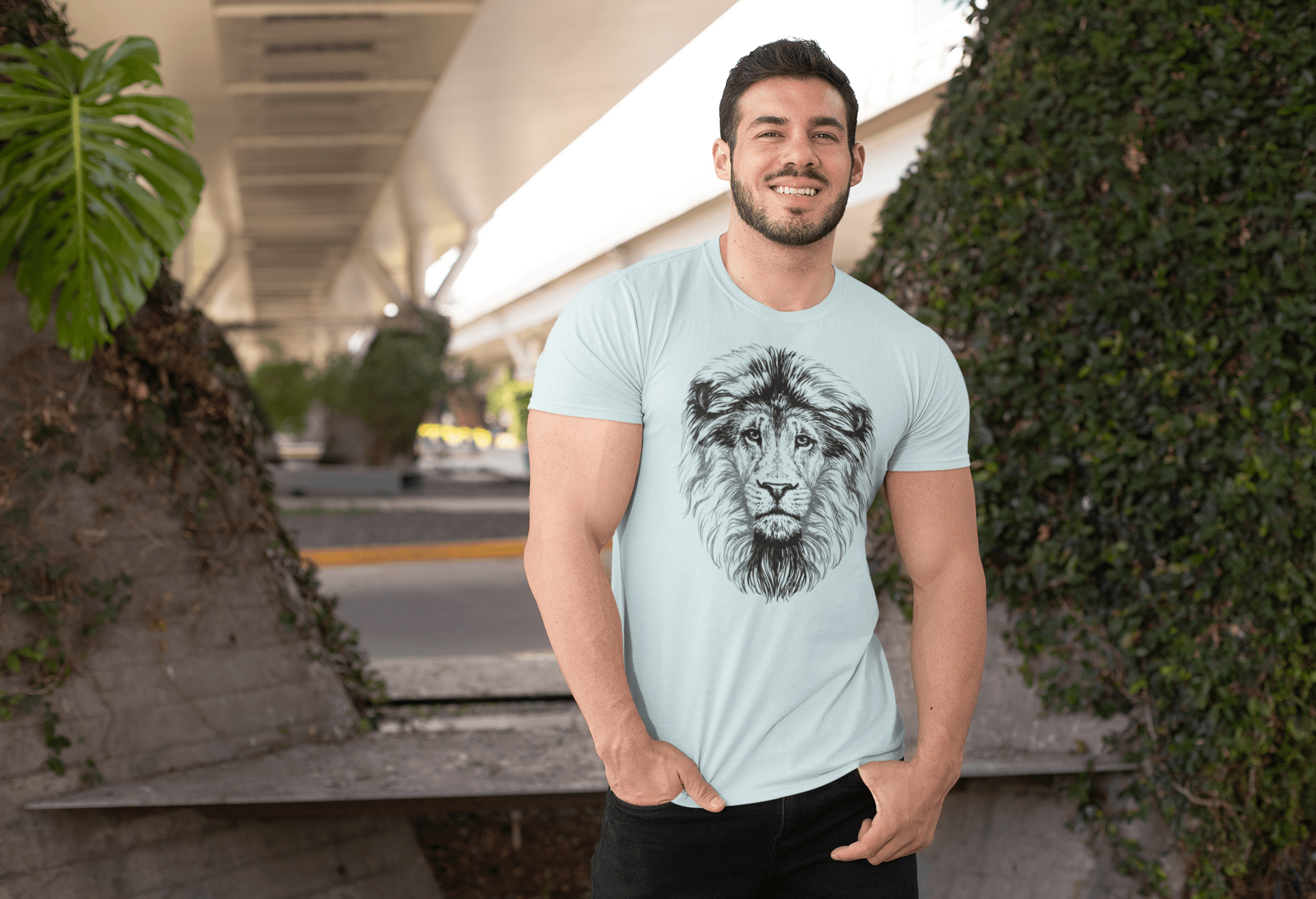 Lion head cross- Christelijk heren T-shirt