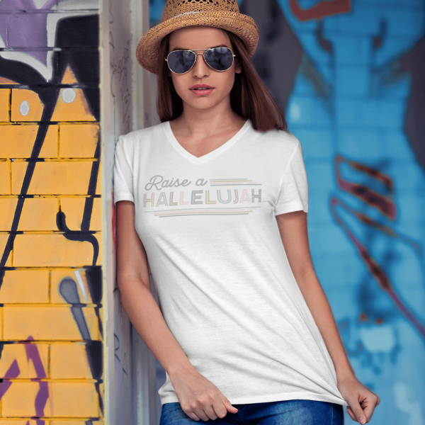 Raise a Hallelujah - Christelijk dames V-hals shirt