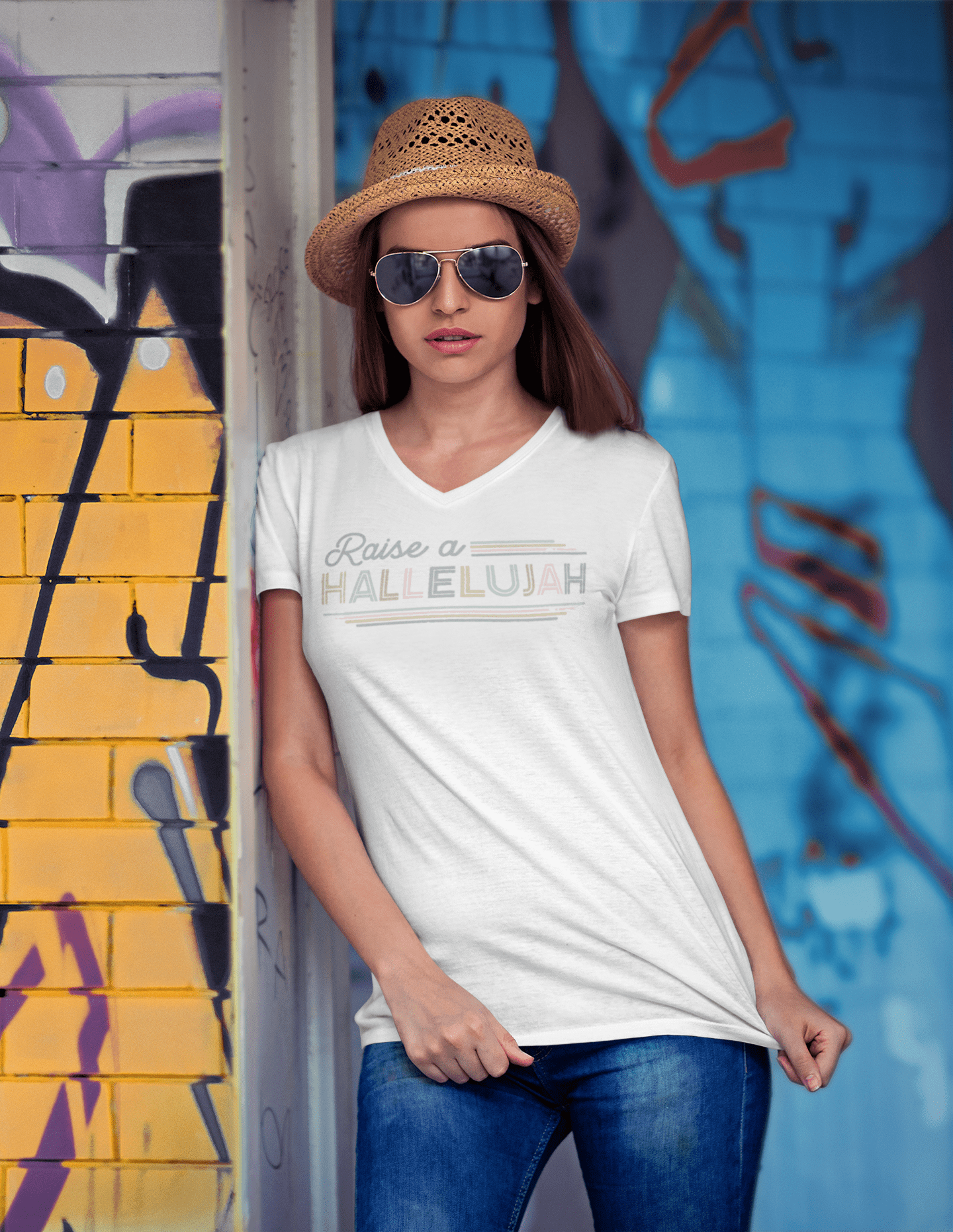 Raise a Hallelujah - Christelijk dames V-hals shirt