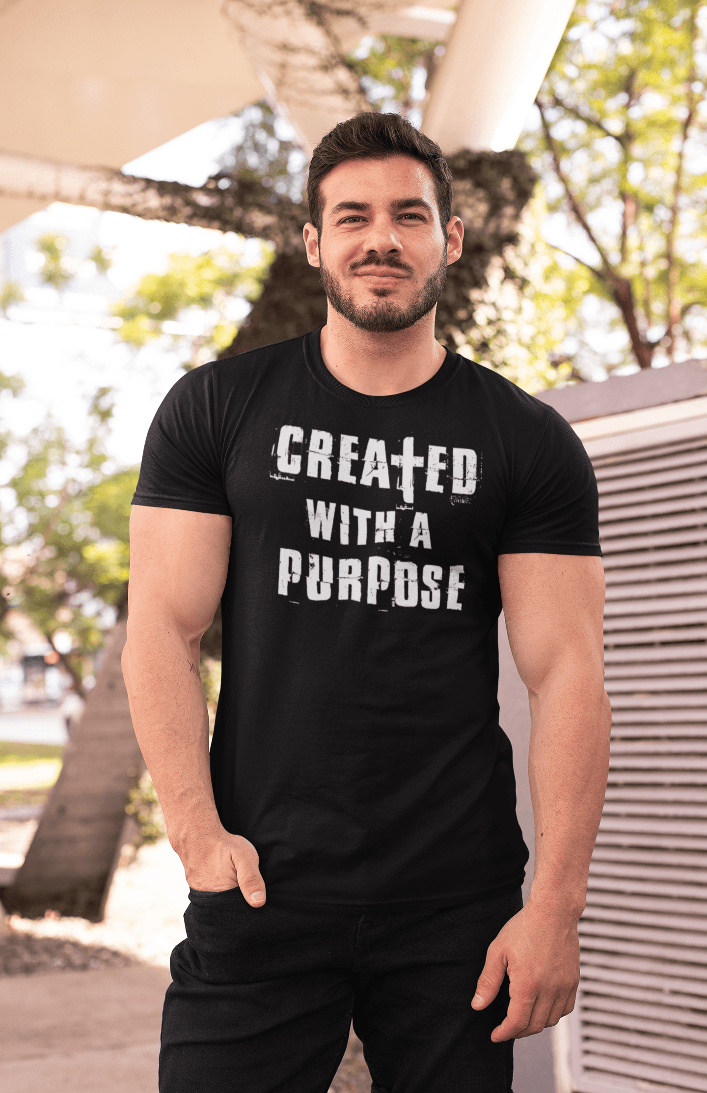 Created with a purpose - Christelijk heren T-shirt