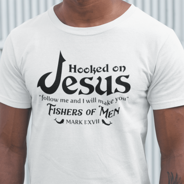 Kom achter Mij aan, en Ik zal maken dat u vissers van mensen wordt - Christelijk heren T-shirt