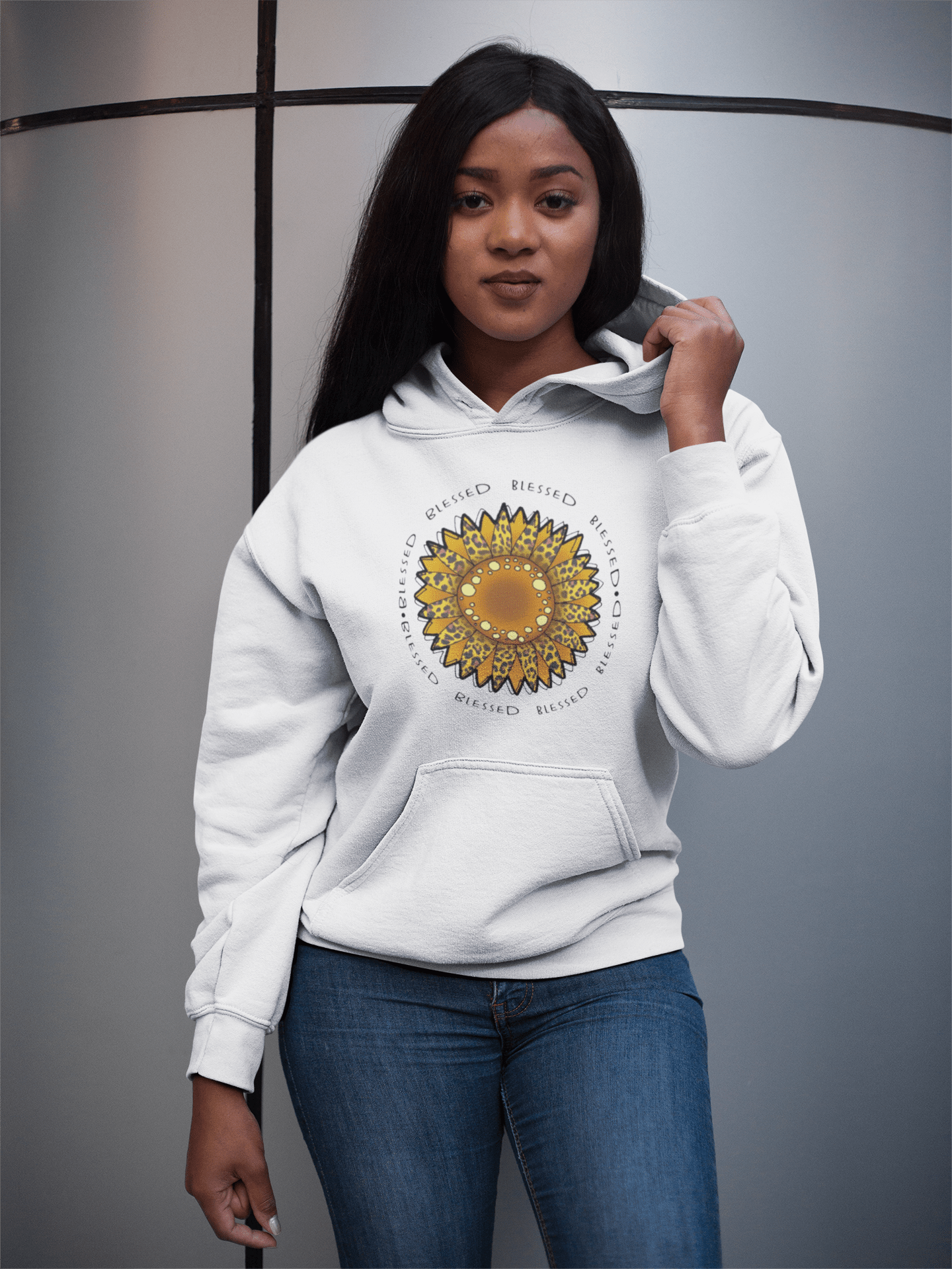 Christelijke dames hoodie! - Blessed with flower