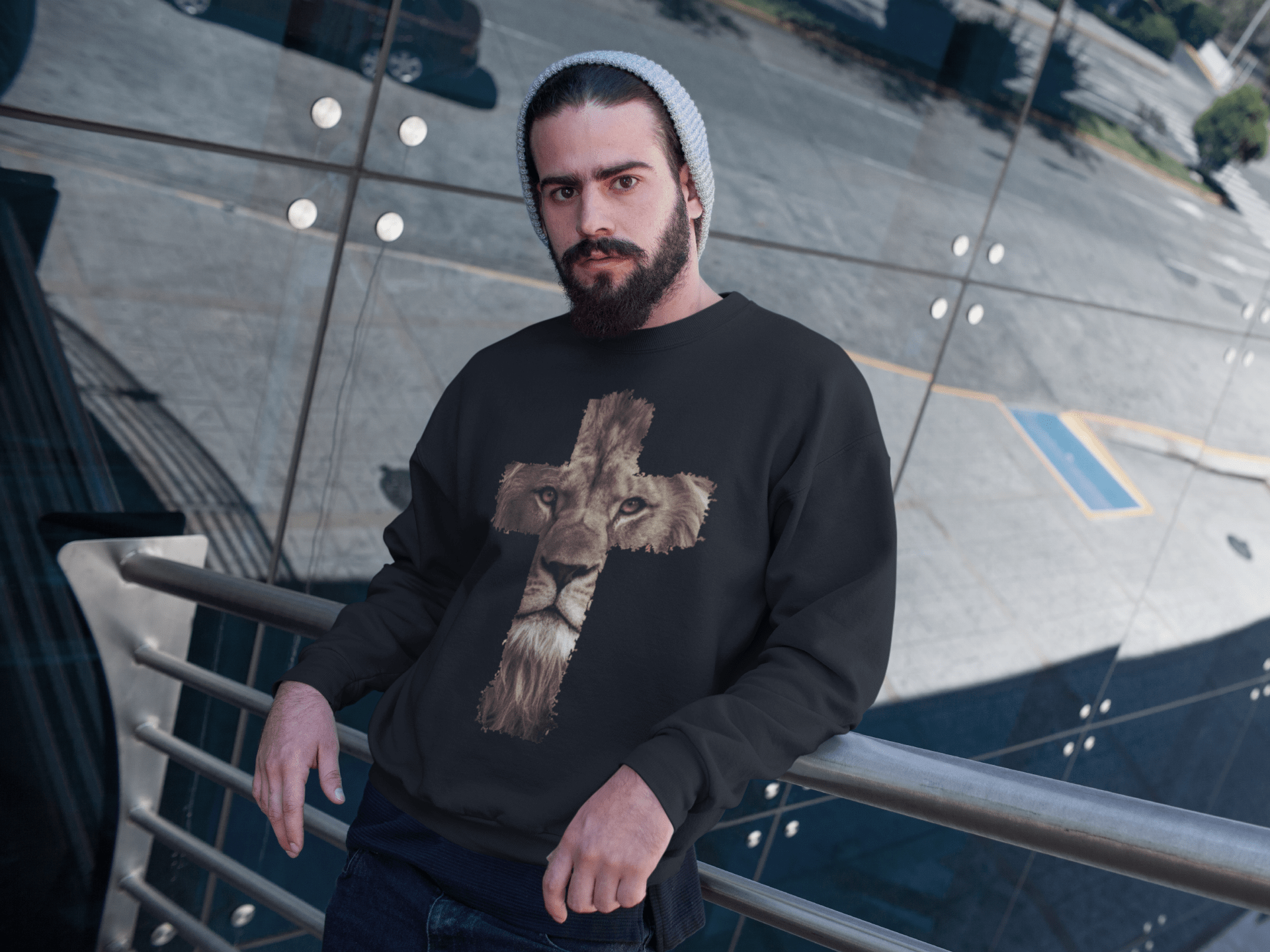 Christelijke Heren sweater - Lion Cross