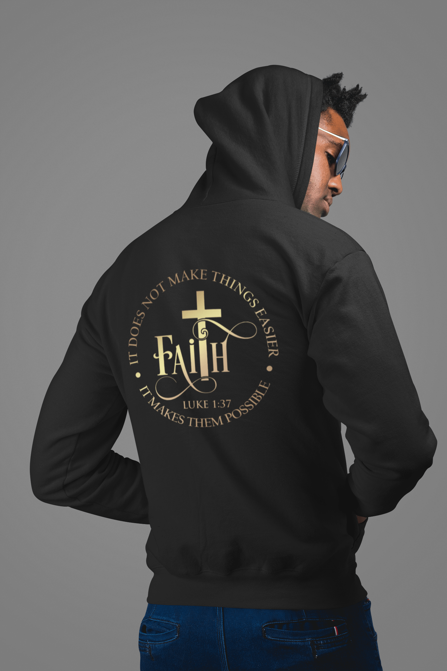 Faith Gold - Christelijke heren hoodie 