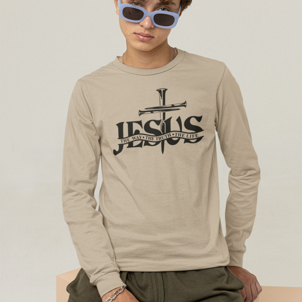 Jesus with cross - Christelijke longsleeve shirt