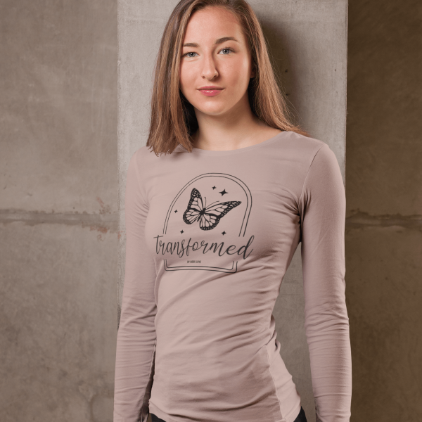 Christelijk dames longsleeve shirt - Transformed by Gods Love