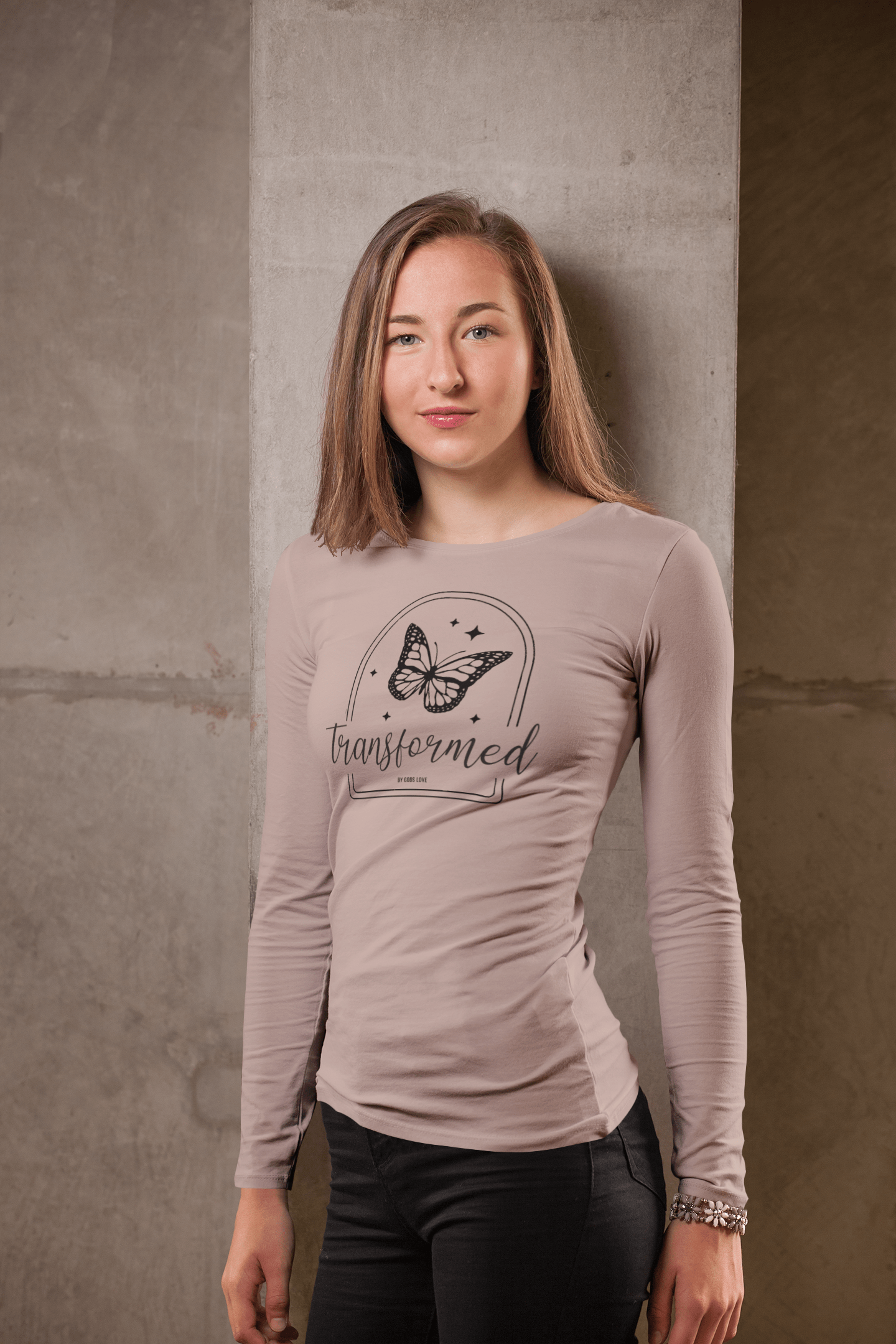 Christelijk dames longsleeve shirt - Transformed by Gods Love