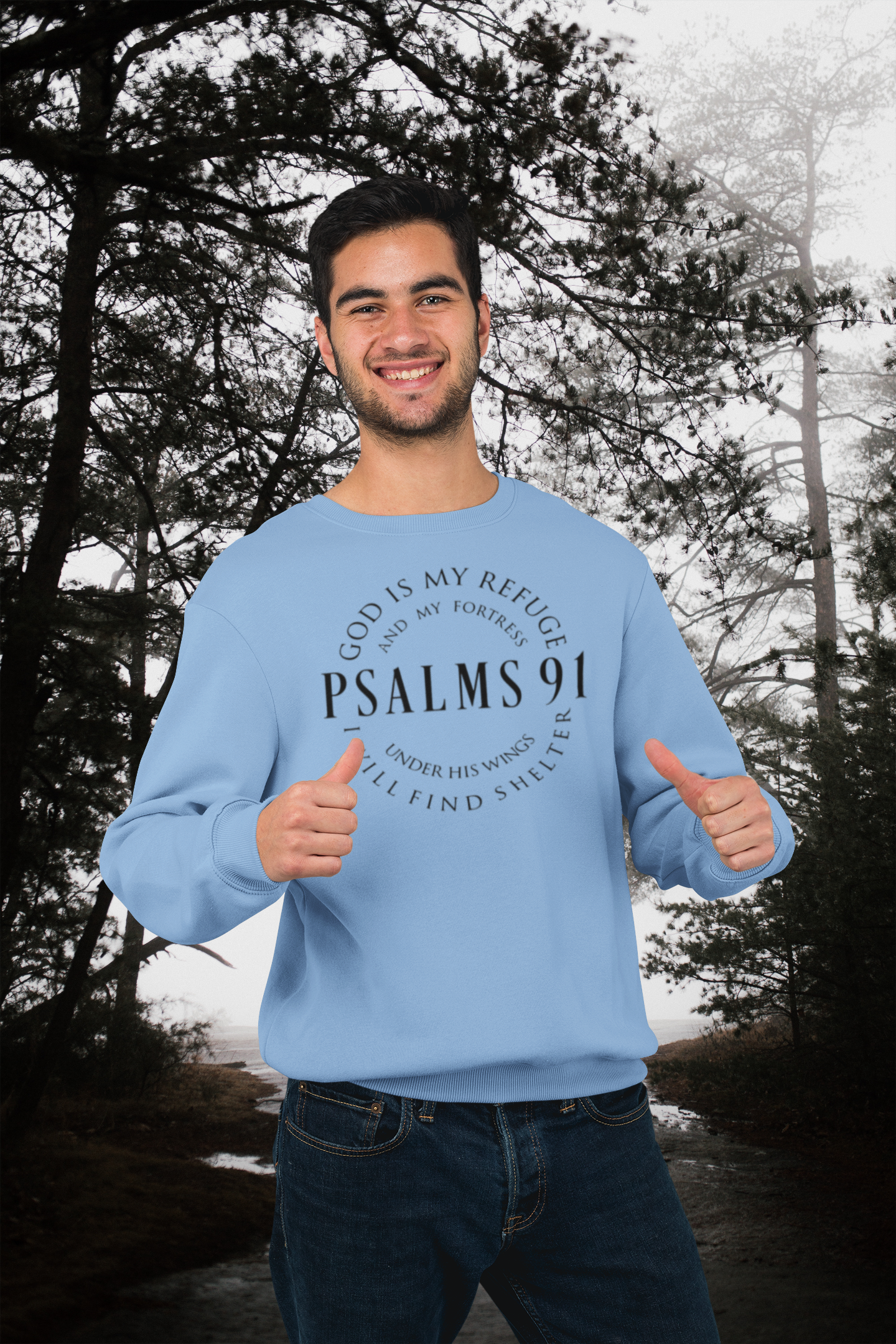 Christelijke Heren sweater - Psalm 91