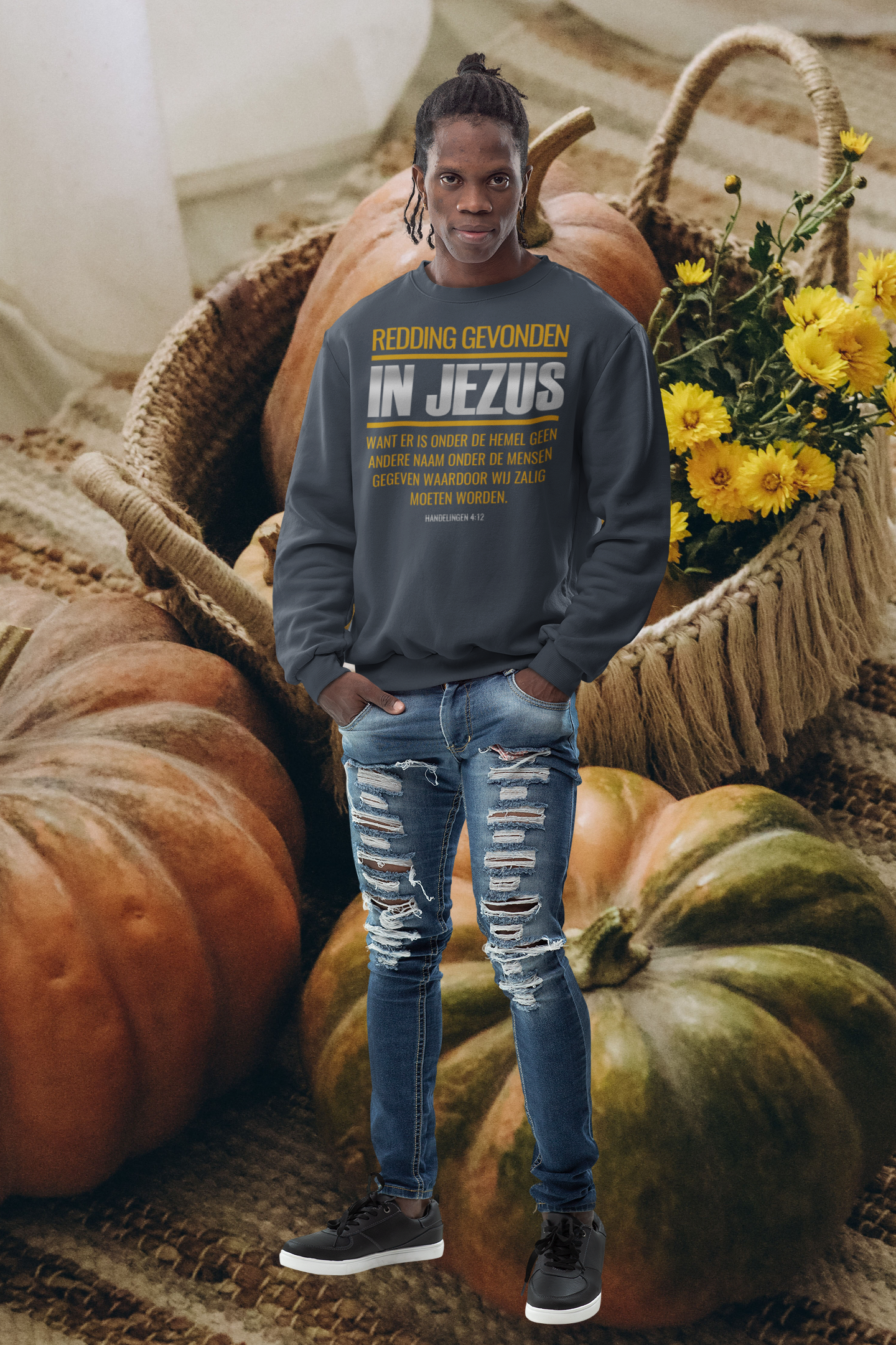 Christelijke Heren sweater - Zalig door Jezus