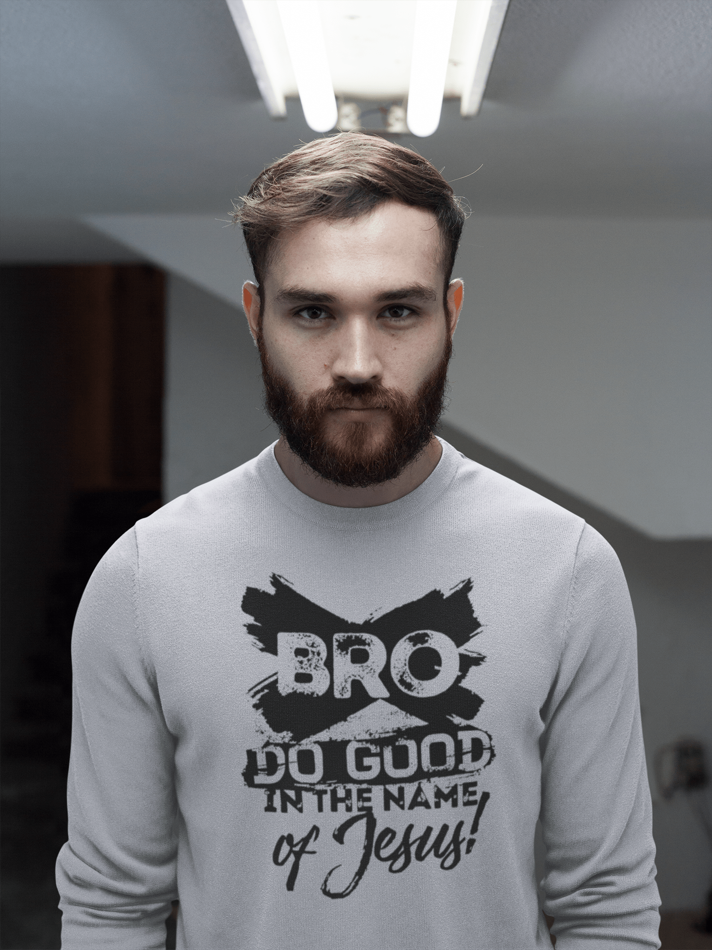 Christelijke Heren sweater - Bro doe Good in the name of Jesus