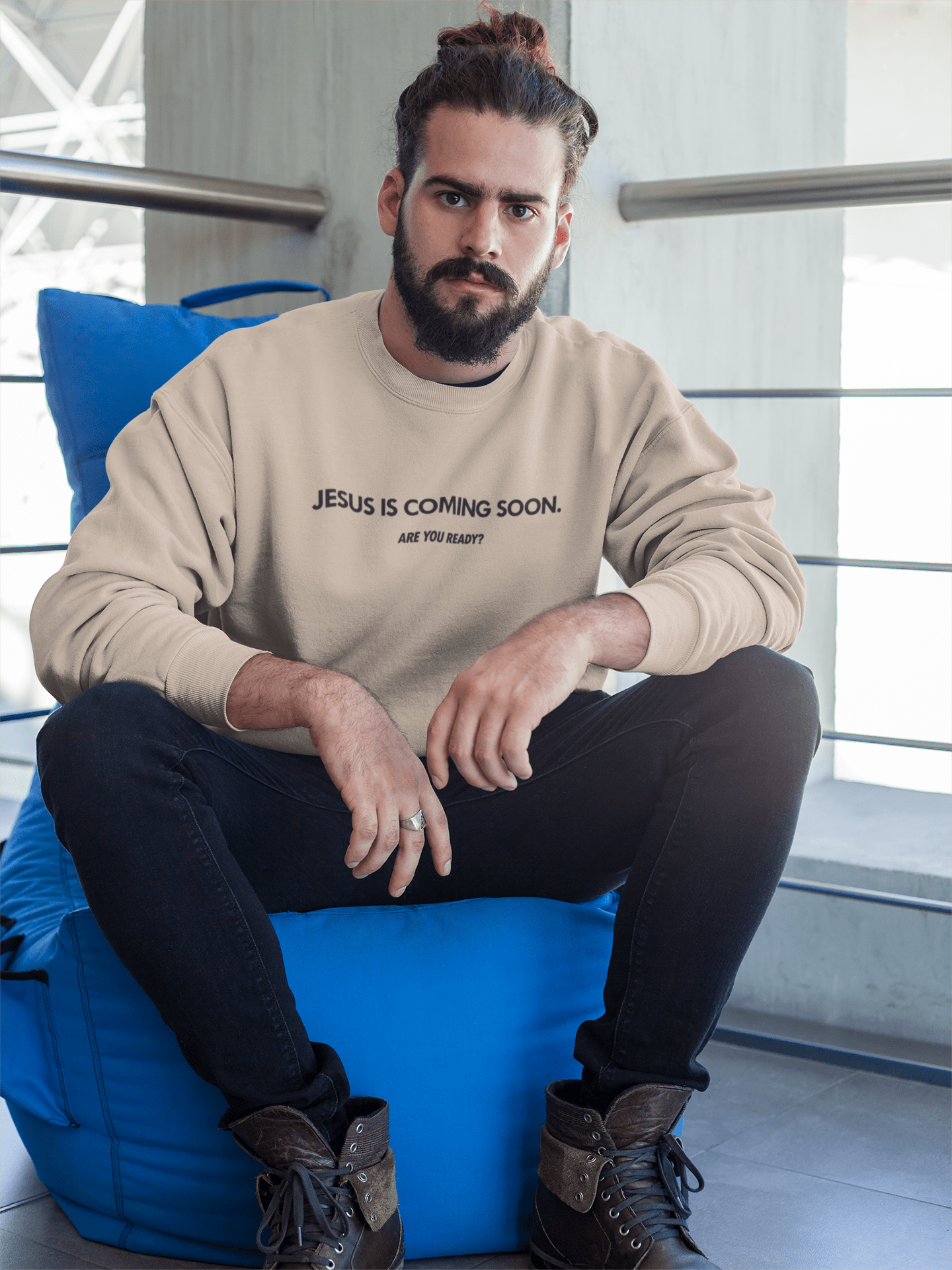 Christelijke Heren sweater - Jezus komt spoedig terug