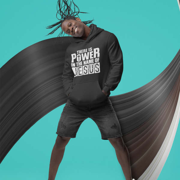 Christelijke heren hoodie! - There is power in the name of Jesus