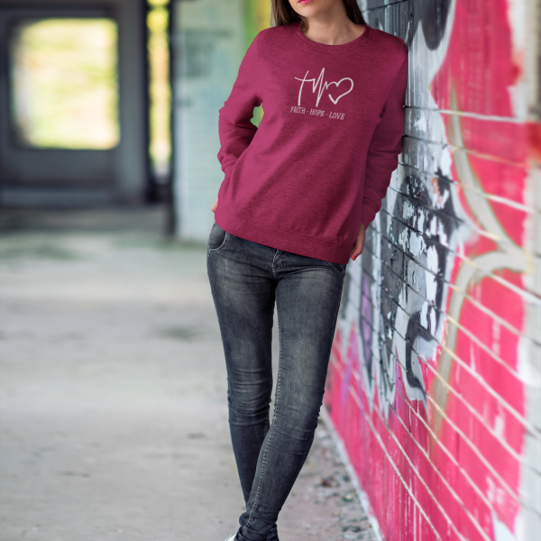 Christelijke Dames sweater - Faith - Love - Hope