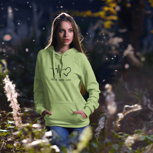 Christelijke dames hoodie! - Faith Love & Hope