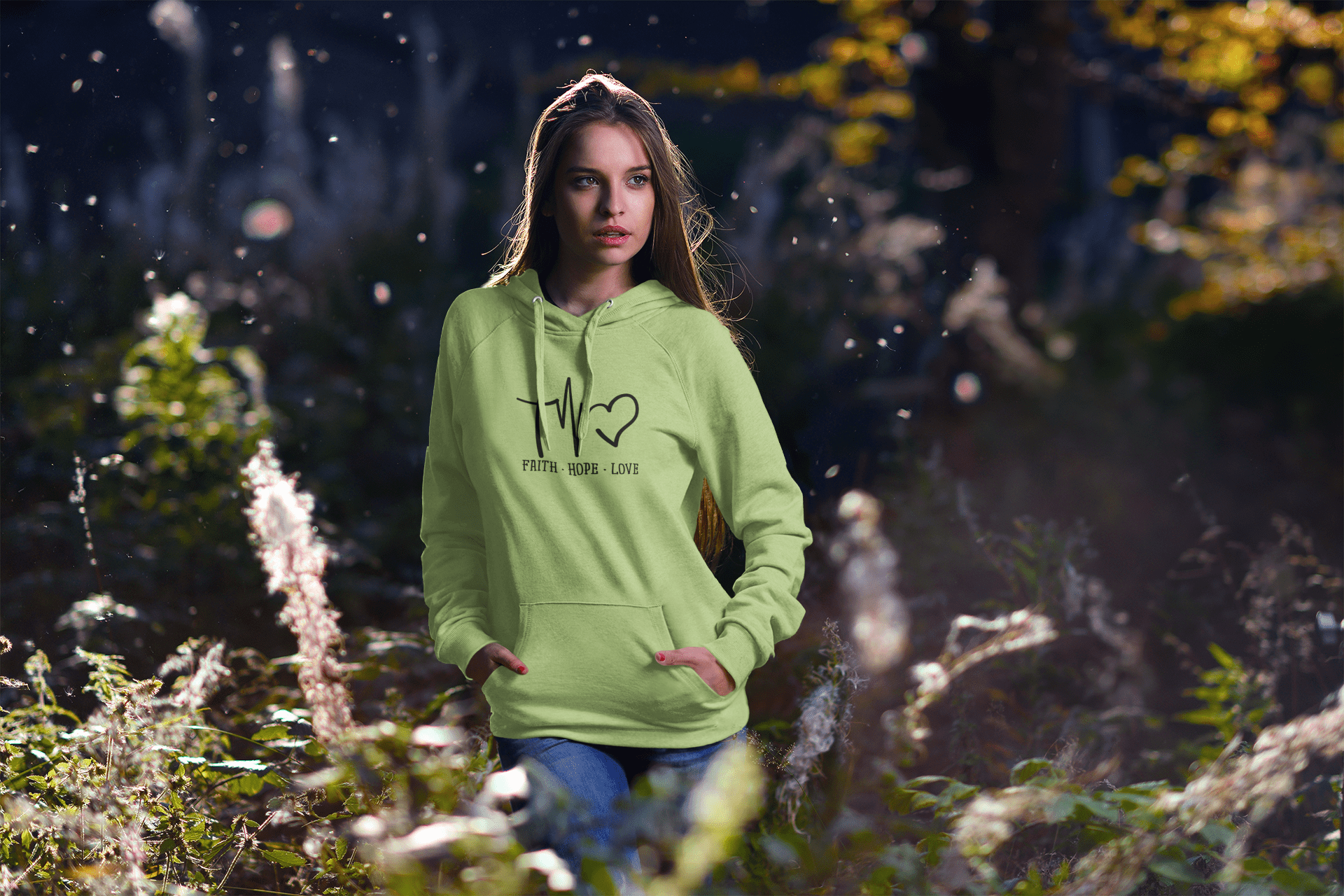 Christelijke dames hoodie! - Faith Love & Hope