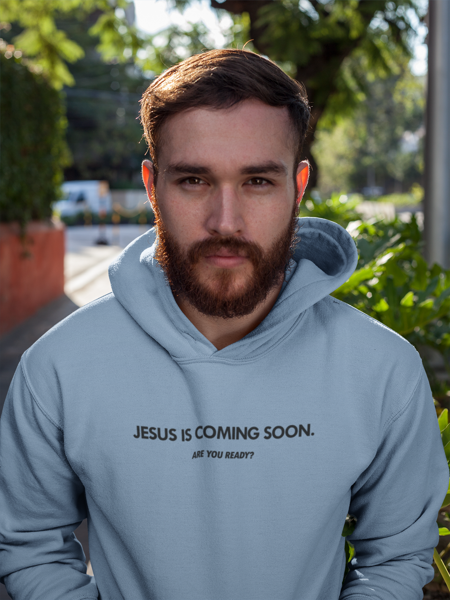 Christelijke heren hoodie! -  Jezus komt spoedig terug