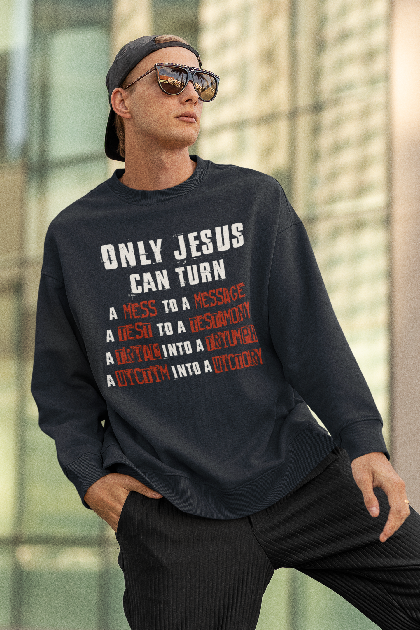 Christelijke Heren sweater - Jesus your savior