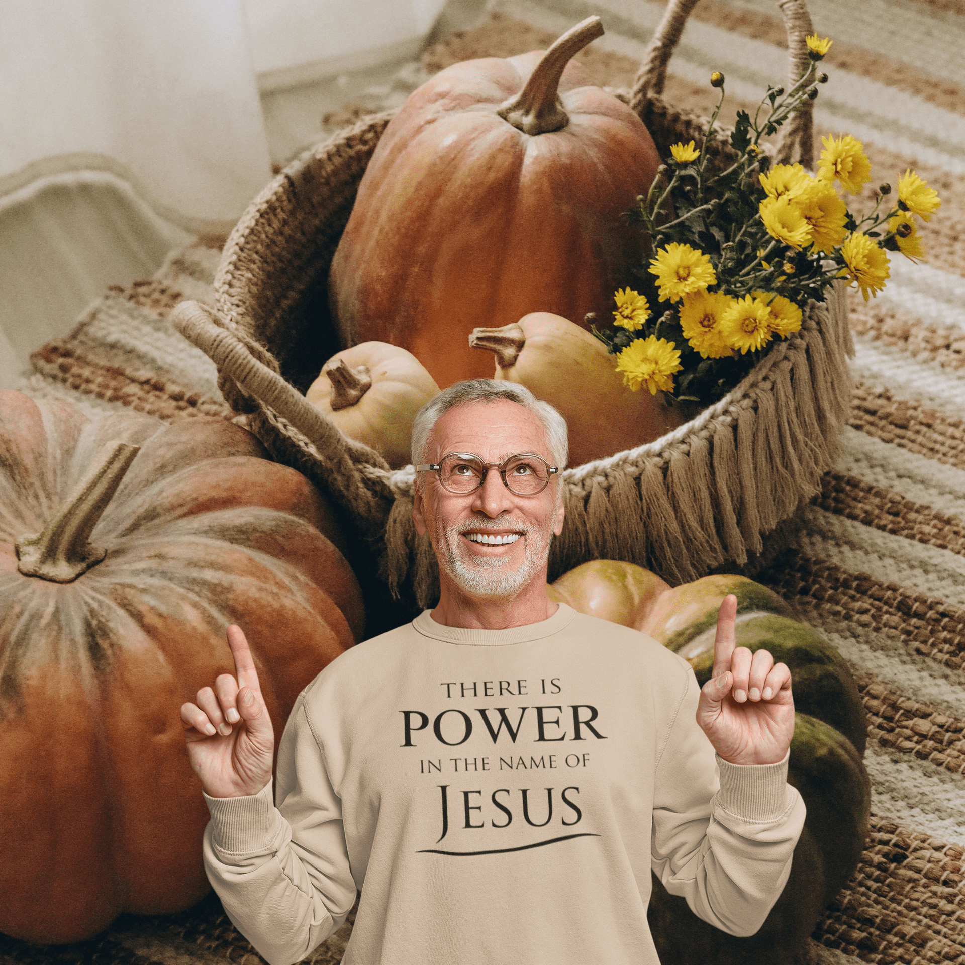 Christelijke Heren sweater - Power in Jesus name