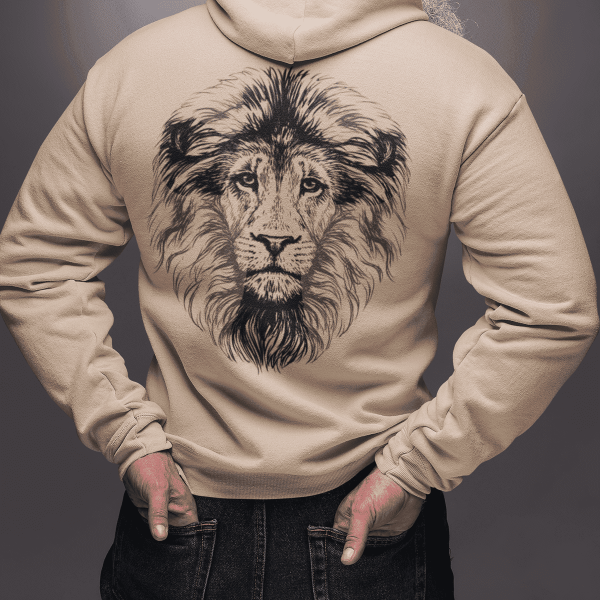 Lion Head with cross - Christelijke heren hoodie - 12 kleuren