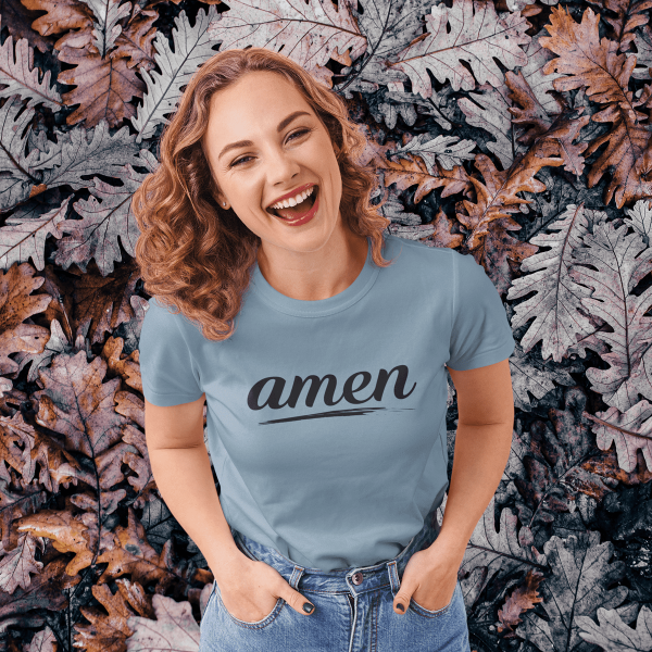 Amen - Christelijk Dames T-Shirt - 29 kleuren