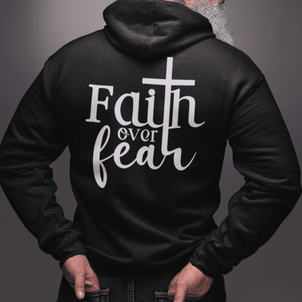 Christelijke heren hoodie - Faith over Fear - 12 kleuren