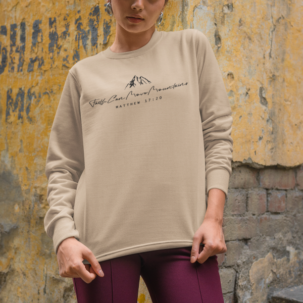 Christelijke Dames sweater - Faith move mountains - 20 kleuren