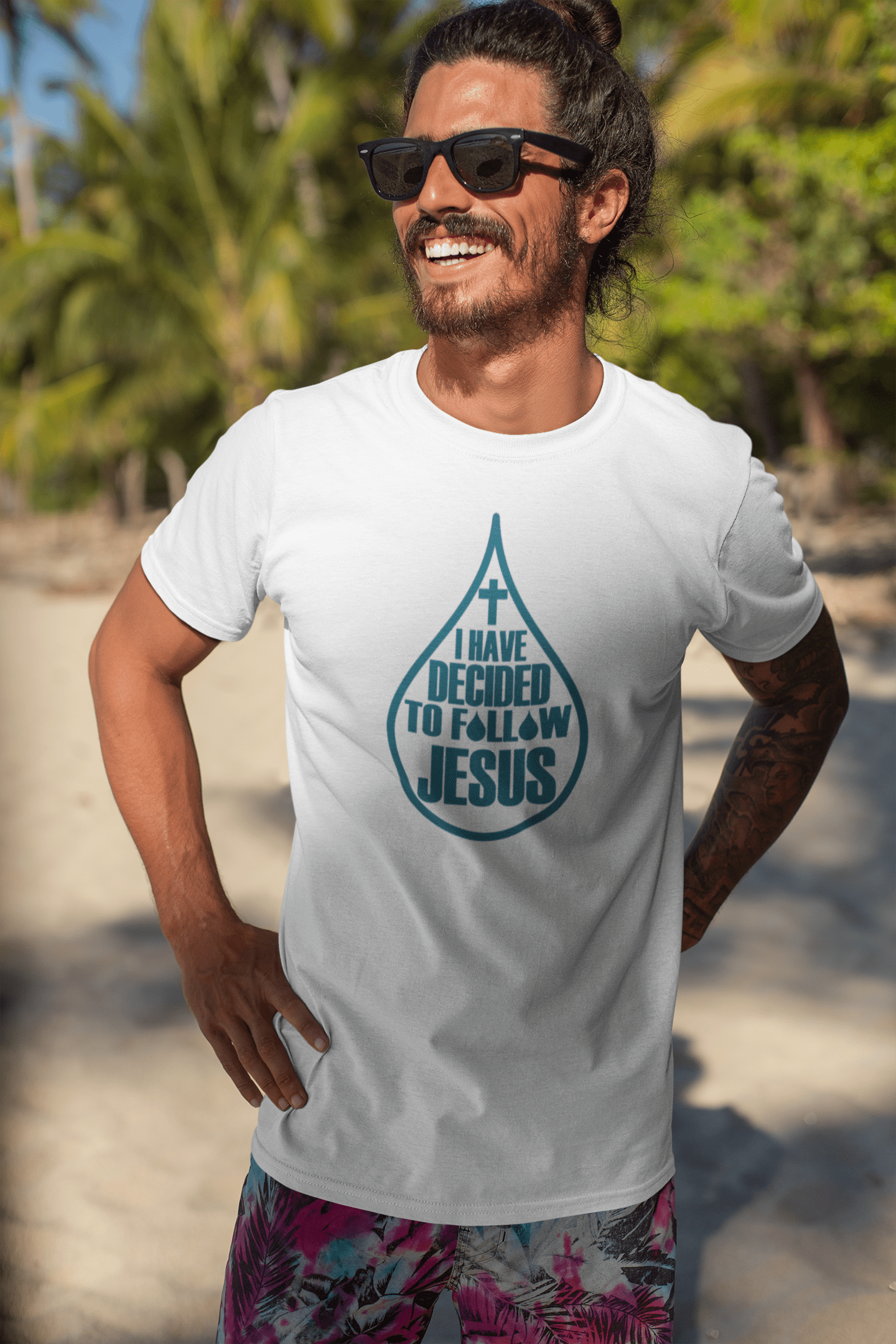 I have decided to follow Jesus drop - Doop T-shirt heren