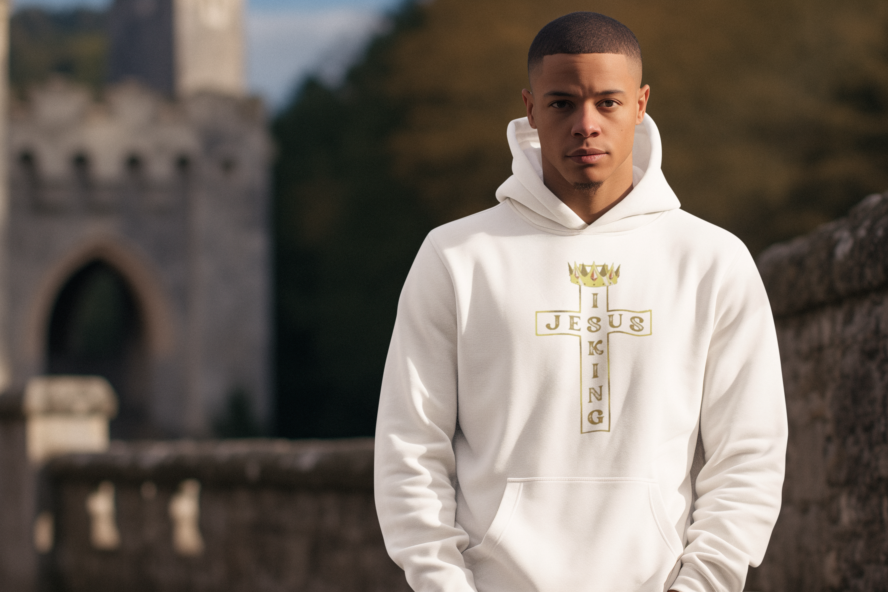 Jesus is King -  Christelijke heren hoodie -  in 29 kleuren